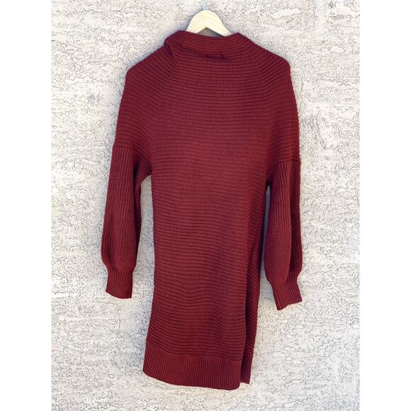 NWT - Fashion Nova Keeping Secrets Sweater Mini Dress - Rust - M/L - Picture 4 of 6